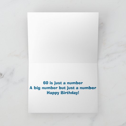 **60** IS NET EEN "AANTAL" DAT NIET WORDT GEZEGD!! KAART (Binnen)