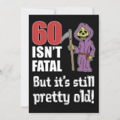 60 is niet fataal, maar ouwe grappige grim reaper  kaart (Voorkant)