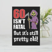 60 is niet fataal, maar ouwe grappige grim reaper  kaart (Staand voorkant)
