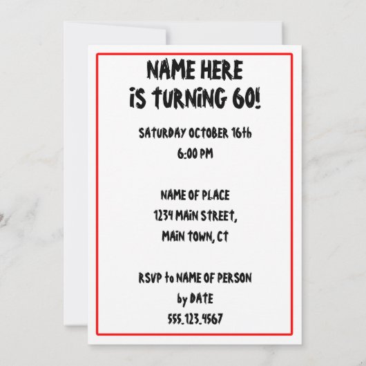 60 is niet fataal, maar ouwe grappige grim reaper  kaart (Achterkant)