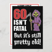 60 is niet fataal, maar ouwe grappige grim reaper  kaart (Voorkant / Achterkant)
