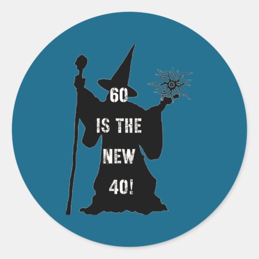 60 Is The New 40 Ronde Sticker (Voorkant)