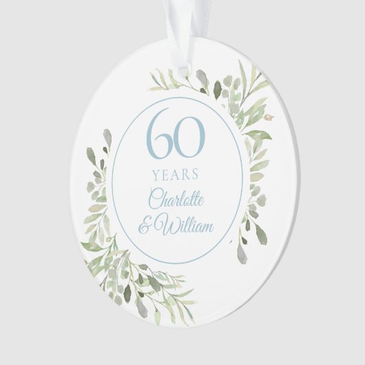 60 Jaar Bloemen Bloemendiamantjubileum Ornament (voorkant)