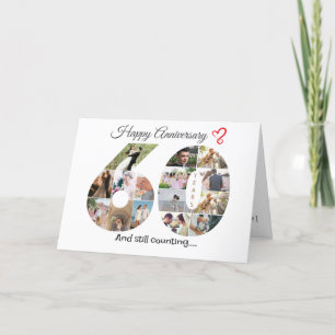 60 jaar bruiloft Jubileum fotokaart Bedankkaart