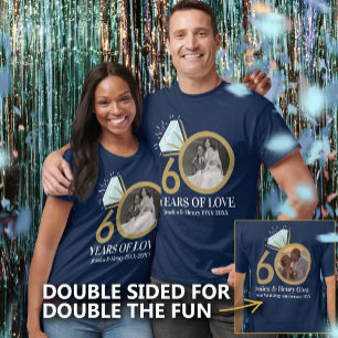 60 jaar diamanten jubileum toen en nu foto t-shirt