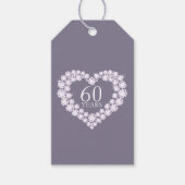 60 jaar Diamond Heart Effect cadeau labels Cadeaulabel (Voorkant)