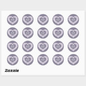 60 jaar Diamond Heart Grey & White stickers (Vel)