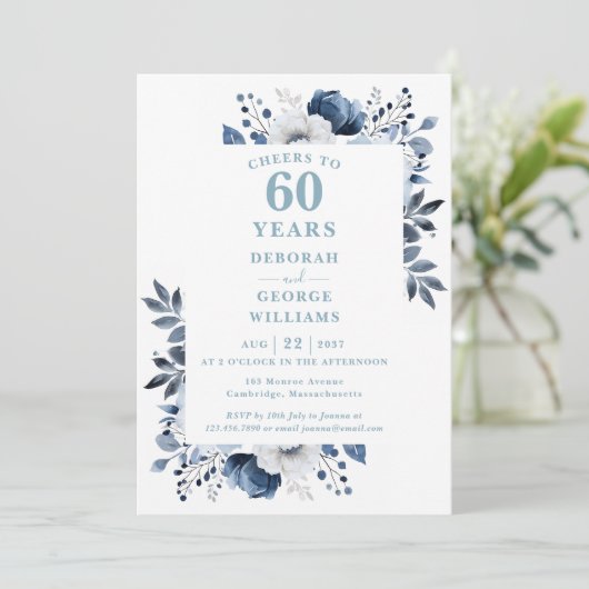 60 jaar Diamond Wedding Jubileum Kaart (Staand voorkant)