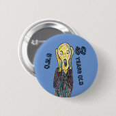 60 jaar, elke leeftijd ronde button 5,7 cm (Voorkant /achterkant)