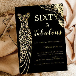 60 jaar en 60 jaar goudddgestressen folie uitnodiging