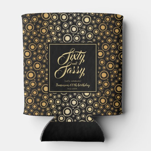 60 jaar en 60 jaar oud zwart blikjeskoeler (Achterkant)