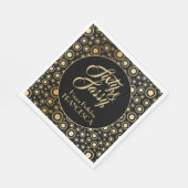60 jaar en 60 jaar zwart, stijlvol, zwart goud servet (Hoek)