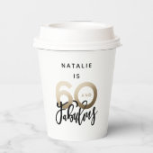 60 jaar en fabelachtig goud met metalen verjaardag papieren bekers (Achterkant)