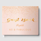 60 jaar en Fabulous 60ste verjaardag roos gouden c Gastenboek (Voorkant)