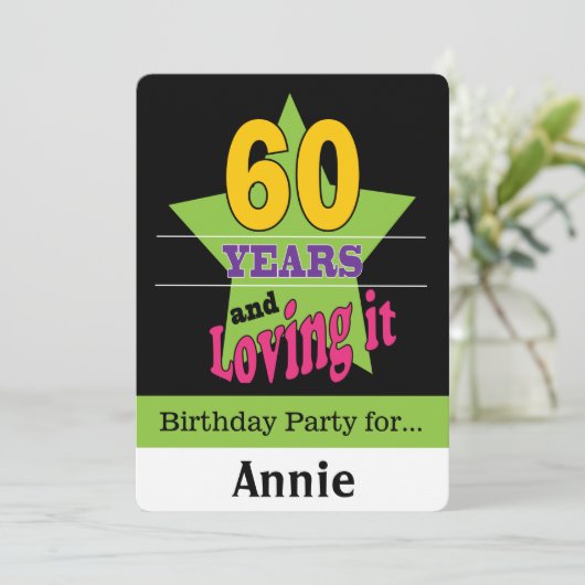 60 jaar en liefhebbend kaart (Staand voorkant)