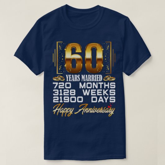 60 jaar gehuwd Funny 60th Wedding Jubileum T-shirt (Design voorkant)