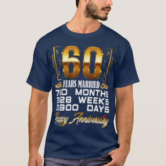 60 jaar gehuwd Funny 60th Wedding Jubileum T-shirt