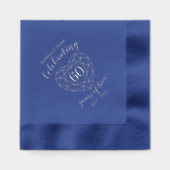 60 jaar gem hartsverjaardag vieren folie servetten (Voorkant)