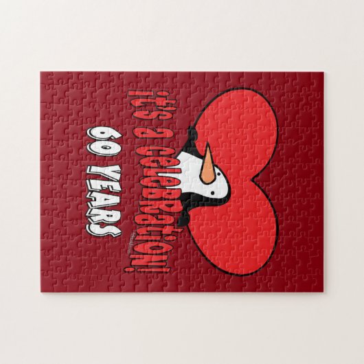 60 jaar gevierde pinguïn legpuzzel (Horizontaal)