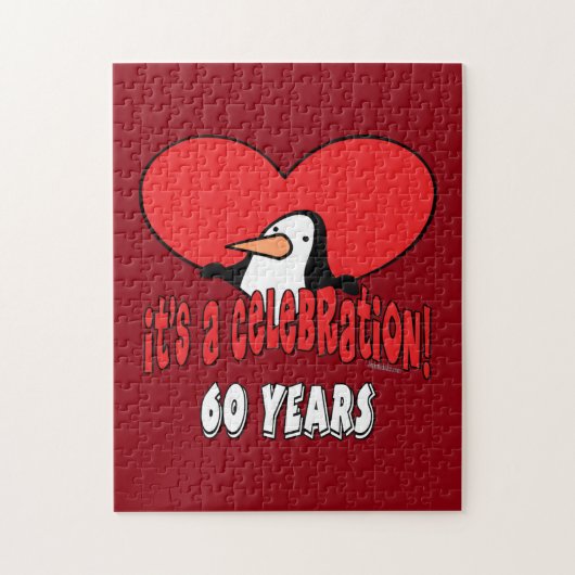 60 jaar gevierde pinguïn legpuzzel (Verticaal)