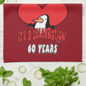 60 jaar gevierde pinguïn theedoek (Gevouwen)