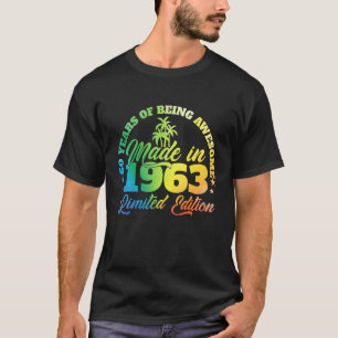 60 jaar geweldige gemaakt in 1963, geboortedag 60 t-shirt