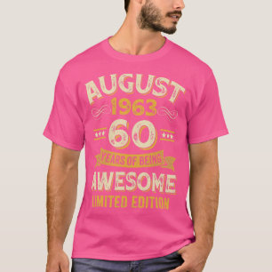 60 jaar Geweldige Vintage augustus 1963 60e verjaa T-shirt