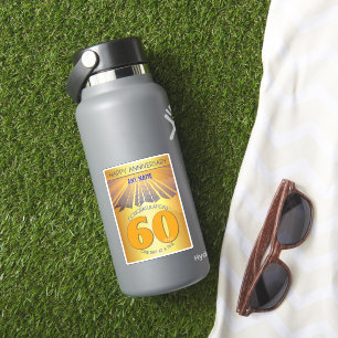 60 Jaar Gouden Straal 12 Stappen AANGEPASTE NAAM Sticker