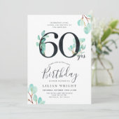 60 jaar groei | 60e verjaardag | Eucalyptus Kaart (Staand voorkant)