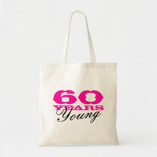 60 jaar Jonge canvas tas voor 60e verjaardag