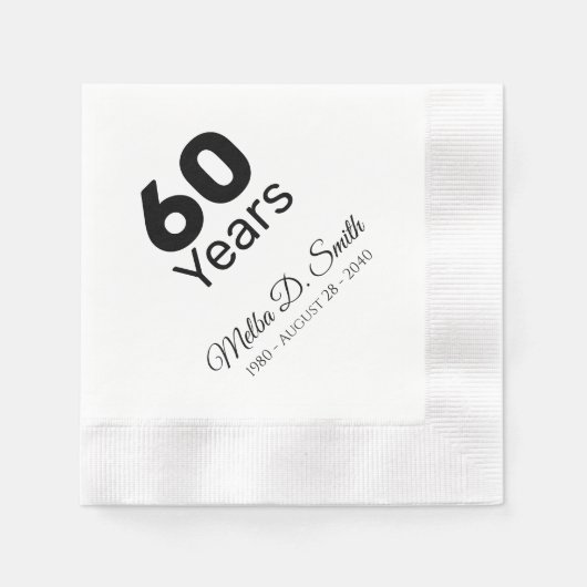 60 jaar Jubileum Birthday Party Napkins Servet (Voorkant)