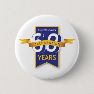 60 Jaar Jubileum Design Ronde Button 5,7 Cm