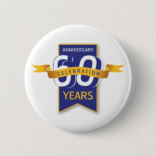 60 Jaar Jubileum Design Ronde Button 5,7 Cm (Voorkant)