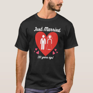60 jaar Jubileum gewoon huwelijk zestig jaar oud T-shirt