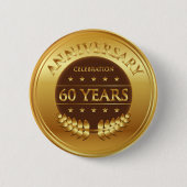 60 jaar Jubileum Gold Ronde Button 5,7 Cm (Voorkant)