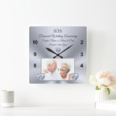 60 jaar Jubileum voor bruiloft met FOTO Vierkante Klok (Huis)