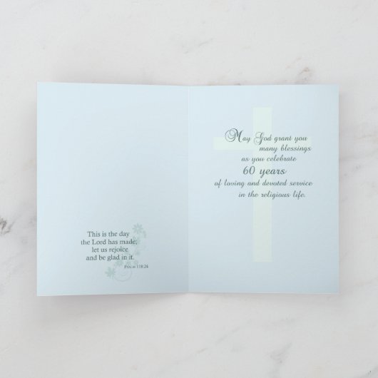 60 jaar Jubileum voor non, religieus beroep Kaart (Binnen)