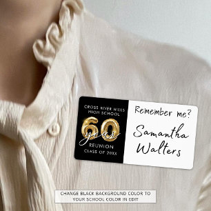 60 Jaar Klas Reünie Naamlabel Herinner Me Etiket
