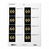 60 Jaar Klas Reünie Naamlabel Herinner Me Etiket (Full Sheet)