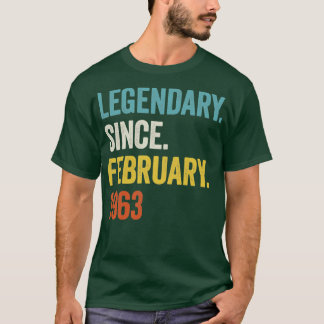 60 jaar Legendary sinds februari 1963 60th Birthd T-shirt
