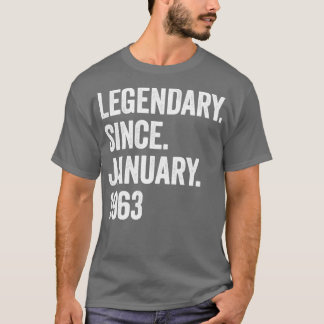 60 jaar Legendary sinds januari 1963 60th Birthda T-shirt