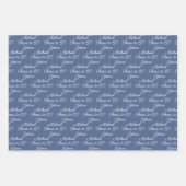 60 jaar Navy Blue 60ste verjaardag Inpakpapier Vel (Voorkant 3)