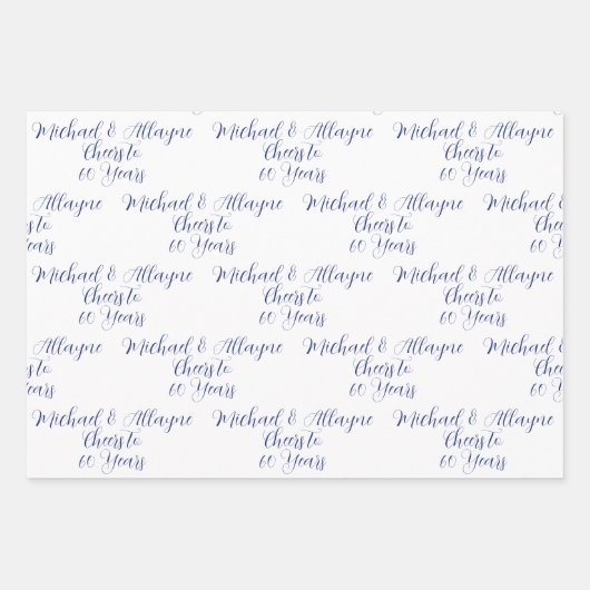 60 jaar Navy Blues 60ste Jubileum Inpakpapier Vel (Voorkant 2)