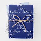 60 jaar Navy Blues 60ste Jubileum Inpakpapier Vel (In situ)