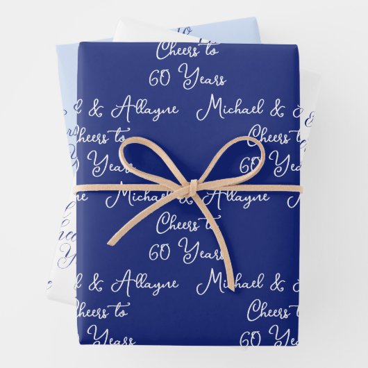 60 jaar Navy Blues 60ste Jubileum Inpakpapier Vel (In situ)