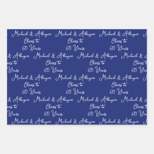 60 jaar Navy Blues 60ste Jubileum Inpakpapier Vel (Voorkant)