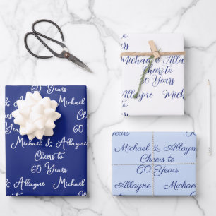 60 jaar Navy Blues 60ste Jubileum Inpakpapier Vel