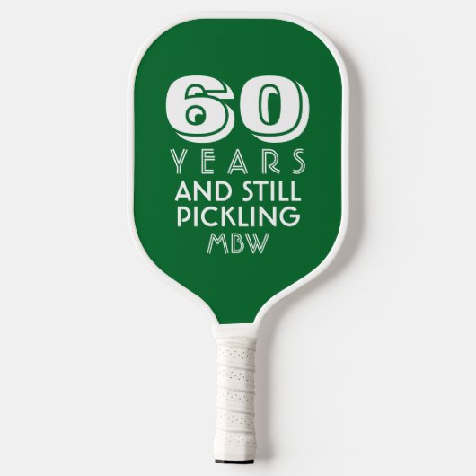 60 jaar nog steeds Aangepaste tekstpagina selecter Pickleball Paddle (Achterkant)