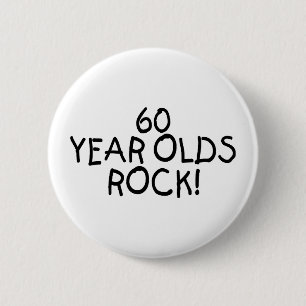 60 jaar Olds Rock Ronde Button 5,7 Cm
