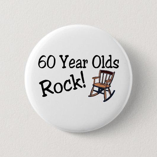 60 jaar Olds Rock (rotsstoel) Ronde Button 5,7 Cm (Voorkant)
